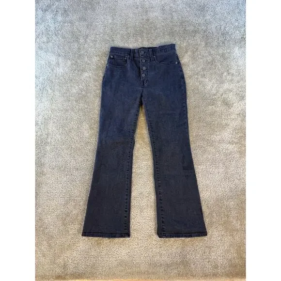 Madewell Jeans Womens Size 27 Black Wash Cali Demi-Boot Jeans Denim E151 - Picture 1 of 16